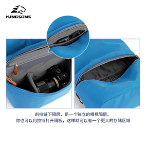 Kingsons Men's <b>Backpack</b> Nylon Lightweight Large Capacity Waterproof Commuter Laptop Bag Gray <b>Black</b> Blue Off White 20-35L - Product Image 4