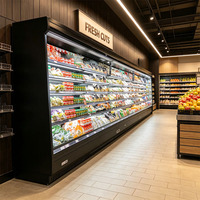 Réfrigérateur Multidecks Ouvert à Rideau d'Air 5 Niveaux R410a pour Supermarché, Prêt-à-Emporter, Direct Usine