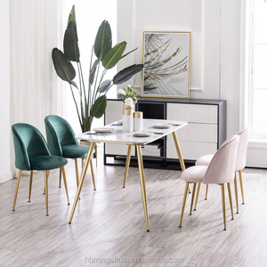 Chaise de salle à manger moderne de luxe en velours capitonné doré avec revêtement <span class=keywords><strong>vert</strong></span> foncé - Chaise <span class=keywords><strong>Vert</strong></span> Silla Verde - Product Image 6