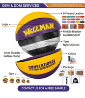 Ballons de basket personnalisés de couleur réglementaire, taille 7, haut de gamme, en PU, avec logo, coloris Kobe, marque WELLMAN, durables, écologiques, vente en gros