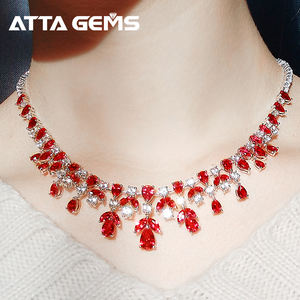 실험실 루비 커런덤 펜던트 925 스털링 실버 사파이어 목걸이 루비 펜던트 쥬얼리 약혼 선물 - Product Image 6