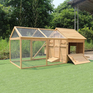 Grote houten buitenkippenhok met metalen deuropener, kippenhuis voor kleine dieren zoals eenden, konijnen, kippen, kooi - Product Image 1