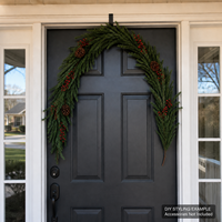 Guirlande artificielle de pin de 1,80 m avec boucles de suspension, décoration de cheminée et de porte de Noël en faux sapin, design personnalisé, vente en gros
