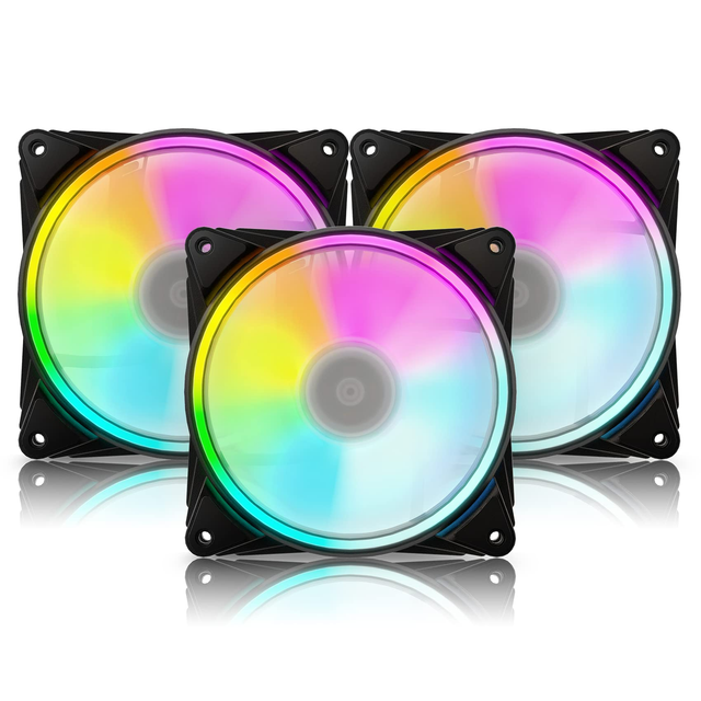 Quiet Slim Computer Case Cooling 120mm Oil Bearing PWM ARGB LED CPU Cooler Fan
