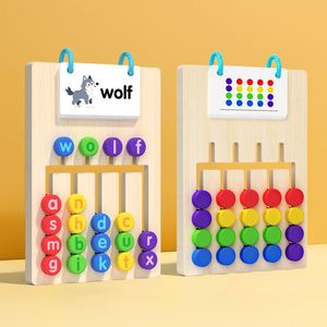 Travel Friendly 2-In-1 Stimulating Montessori Slide <b>Puzzle</b> Color & Letter Matching Toys for Kids 4 to 8 Years - Product Image 1