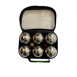 Haute qualité 6 pièces pétanque Boules ensembles en plein air amusant Bocce Sport pour famille sac <span class=keywords><strong>de</strong></span> transport argent acier inoxydable sport divertissement - Product Image 1