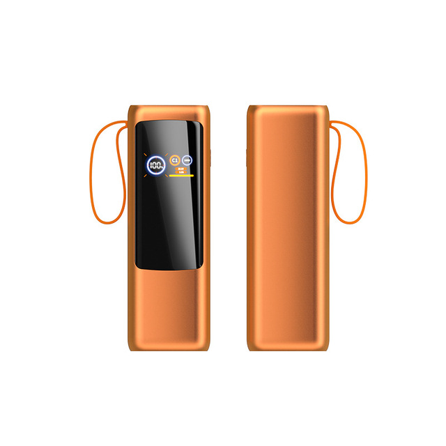 25000Mah 100W High Capacity Square Aluminum Case Portable Power Bank Fast Charging Outdoor Built-in Charging Cable Multi-port