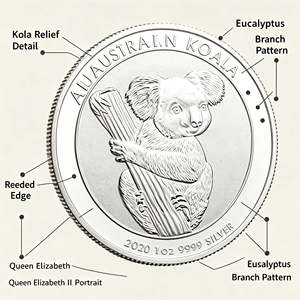 Pièce commémorative en argent fin 9999 Koala d'Australie 2024, <span class=keywords><strong>1</strong></span> oz, plaquée or, pièce de collection - Product Image 4