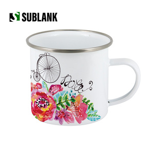 POD SUBLANK gros enduit blanc personnalisé logo <span class=keywords><strong>photo</strong></span> impression vierge Sublimation émail tasse pour voyage Camping tasse à café - Product Image 2