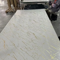 Panneaux muraux décoratifs en PVC imitation marbre, surface haute brillance, imperméables, finition mate artificielle, revêtement UV.