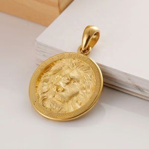 จี้รูปหัวสิงโตแบบกำหนดเอง Xinfly ทอง 10k 14k 18k รูปทรงกลม สำหรับทำเครื่องประดับ ขายส่ง - Product Image 3