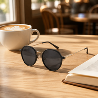 Lunettes de soleil à clipser vintage en acier inoxydable, de haute qualité, élégantes, classiques, tendance, rétro, de luxe, nouvelle collection