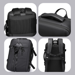 Laptop <b>Backpack</b> <b>Large</b> Capacity 15.6 Inch Expandable Business Travel Unisex Water Resistant Solid Color - Product Image 3