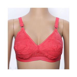 Seamless Wireless Cotton <b>Bra</b> With Floral Lace Trim Light Support And Matching Briefs For Everyday Feminine Comfort - Product Image 1