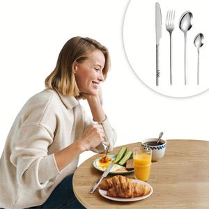 Ensemble de couverts de luxe en or 4 en 1, en acier inoxydable, réutilisables, polis, pour mariage - Product Image 3