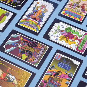 JG Hot Style Fabrikası Plastik Baskılı <span class=keywords><strong>Tarot</strong></span> Kartları Logolu Oyun Kartları Parlak Vernikli Kenarlar ve Özelleştirilmiş Kılavuz Kitapçığı - Product Image 2