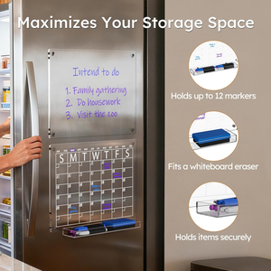 Pizarra Magnética Reutilizable, Impermeable y Duradera, Pizarra Acrílica para Notas, Pizarra Acrílica Reutilizable para Escribir en Casa - Product Image 1