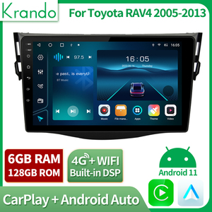 Krando-Autoradio Android de 9 pouces pour <span class=keywords><strong>Toyota</strong></span> <span class=keywords><strong>Rav4</strong></span> <span class=keywords><strong>3</strong></span> 2005-2013, Navigation GPS, Unité Principale Lecteur Multimédia Sans Fil CarPlay - Product Image 2