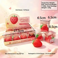 Jouet à presser en forme de fraise avec blocs de construction à l'intérieur, jouet anti-stress souple en TPR pour enfants et adultes
