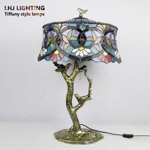 LongHuiJing Brand tiffany Lamp Home Table Lamp Stained Glass Lamp tiffany <b>Light</b> Vinagte - Product Image 6