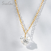 Collar Unisex de Lujo con Diamante Flotante Chapado en Rodio y Oro de 18K, Corte Pera Brillante, Cultivado en Laboratorio, Certificado IGI, de Starsgem