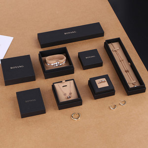 Boîte à bijoux personnalisée de luxe en papier noir avec logo, service tout-en-un Boyang - Product Image 6