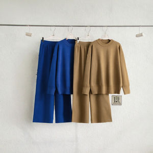 Conjunto de Suéter de Punto de Cuello Redondo, Transpirable, Moderno, de Spandex/Poliéster, Largo Completo, para Mujer, Otoño 2025, Venta al por Mayor de Boutique - Product Image 3