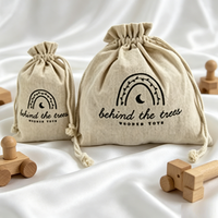 Sac à cordon en coton et lin écologique, emballage cadeau réutilisable, logo imprimé personnalisé, jouets Montessori en bois, pochette anti-poussière, rangement