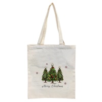 Sac à dos à bandoulière en toile à motif de Noël personnalisé, sac à main décontracté pour étudiant, idéal pour les cadeaux de Noël, le shopping, les trajets quotidiens et le rangement