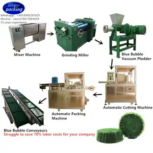 Camphor cake blue automatic toilet bowl Toilet Bleach Cleaner Good perfume Toilet Block Pine Scent Long-lasting use detergent solid making machine production line