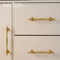 Ручки Santaya из матовой латуни для кухонных шкафов, мебельные ручки для спальни, гардероба, ящиков, бронзовые ручки для мебели