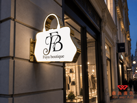 Enseigne lumineuse 3D personnalisée double face, étanche IP65, en acrylique LED, pour extérieur, devanture de magasin, restaurant, café, commerce