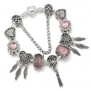 Bracelet <span class=keywords><strong>attrape</strong></span>-rêves en forme <span class=keywords><strong>de</strong></span> cœur avec pompon, bracelet <span class=keywords><strong>DIY</strong></span> <span class=keywords><strong>Arbre</strong></span> <span class=keywords><strong>de</strong></span> <span class=keywords><strong>Vie</strong></span> en pierres précieuses - Product Image 1