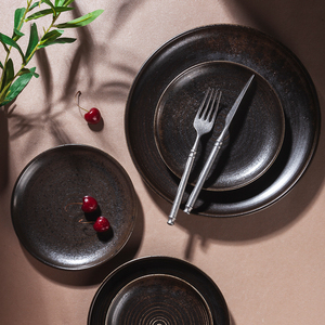Piatto in Ceramica Nera Creativo per <span class=keywords><strong>Cucina</strong></span> Molecolare, Personalizzabile, Lavabile in Lavastoviglie, Stile Giapponese Antico, per Catering, Hotel e Ristoranti - Product Image 4