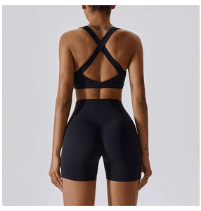 Soutien-gorge de sport en forme de U pour femmes, short respirant, ensemble de yoga deux pièces, vente en gros sur mesure - Product Image 3
