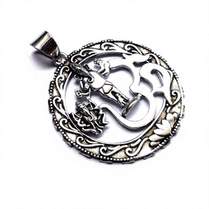 Pendentif plaqué argent pour femme fille Yoga indien Ganesha Hindu Om inde Religion bijoux - Product Image 5