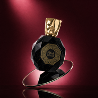 Flacon de parfum en verre multi-facettes vide de 100 ml, forme personnalisée, logo OEM ODM, bouchon doré irrégulier, boîte incluse