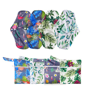 ผ้าอนามัยแบบมีประจำเดือน,Toallas Sanitarias De Algodon พิมพ์ลายถ่านไม้ไผ่นำกลับมาใช้ใหม่ได้ - Product Image 1