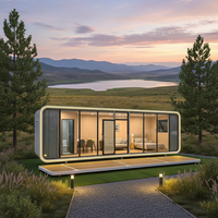 Maison conteneur moderne en acier, mini-maison préfabriquée, studio de jardin pour le télétravail, alimentée à l'énergie solaire, étanche, pour une vie minimaliste
