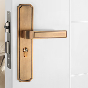 Đồng Cổ Trung Quốc Phong Cách Phòng Ngủ Khóa Cửa Retro Màu Vàng Phổ Im Lặng Từ Hút Mới Trong Nhà Tủ Gỗ Ngăn Kéo - Product Image 5