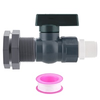 Adaptateur de robinet pour baril de pluie standard US transfrontalier, vanne à boisseau sphérique en PVC 3/4, connecteur de tuyau d'arrosage de jardin, séparateur de baril