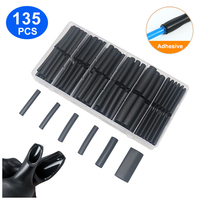 135 PCS Adhésif Thermorétractable Tube avec Colle Ratio 4:1 Combo Assortiment Set Kit Pack Conteneur En Plastique Mini Carton Mini Boîte