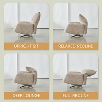 Fauteuil pivotant rembourré avec accoudoirs et repose-pieds pour salon, design moderne, fauteuil pivotant incurvé