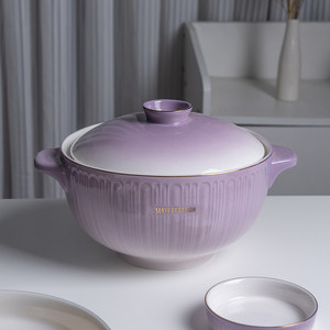 Service de table en céramique de luxe 37 pièces style Courtoisie, <span class=keywords><strong>vaisselle</strong></span> en céramique avec incrustations dorées pour la maison, cadeau de pendaison de crémaillère - Product Image 3