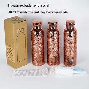 Luxury Plating <strong>Copper</strong> <strong>Water</strong> <strong>Bottle</strong> 800ml Stainless Steel Lab-Tested Ayurveda <strong>Copper</strong> Drinking <strong>Copper</strong> Vessel <strong>Bottle</strong> for Women Men - Product Image 6