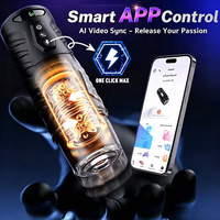 Masturbateur masculin vibrant rotatif automatique, pompe à pénis à poussée et aspiration, machine sexuelle synchronisée IA, jouet sexuel de poche LCD pour hommes