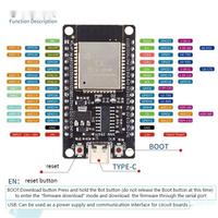 USB tipe-c ESP32 papan pengembangan CH340C WiFi + Bluetooth Ultra rendah daya Dual Core ESP32-Devkitc-32 ESP-WROOM