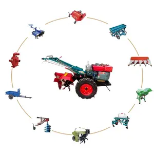 Venda quente de equipamentos agrícolas mini arado trator de 2 rodas com máquina de arado de disco