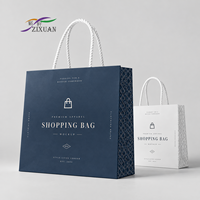 Sac cadeau personnalisé en papier avec poignée en corde, impression de logo en feuille d'or, papier de soie pour emballage de vente au détail de fêtes