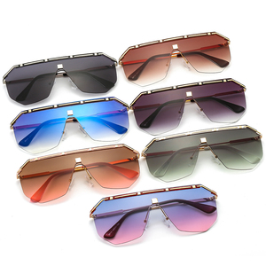 VASHAP 58114 new square frame sunglasses UV400 plastic vintage women men sun glasses gradient flat top one piece shades - Product Image 2
